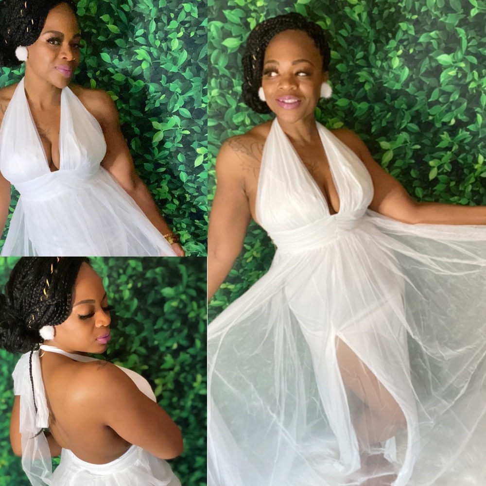 Emerald Mpriss white maxi dress
